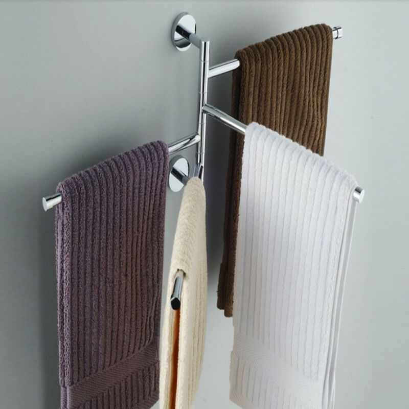Os rustfrit stål håndklædestang roterende håndklædeholder badeværelse køkkenhåndklæde opbevaring