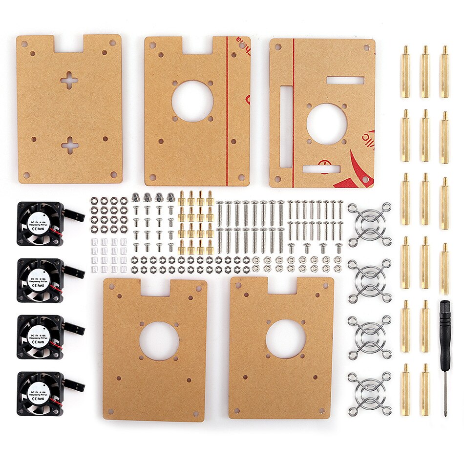 Raspberry Pi 4 Modell B Cluster Fall, raspberry Pi 4 Fall mit Lüfter Kit für Raspberry Pi 4 Modell B (4-Schichten)