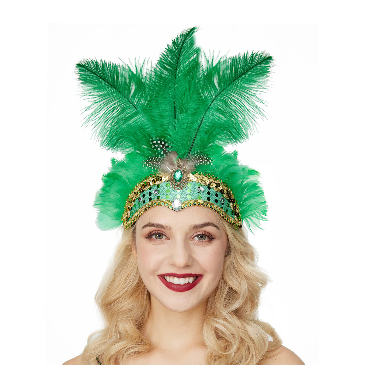 Karneval fjer hovedbeklædning jul showgirl pandebånd hovedbeklædning hawaii halloween hårbånd fjer hovedbeklædning hårtilbehør: Grå