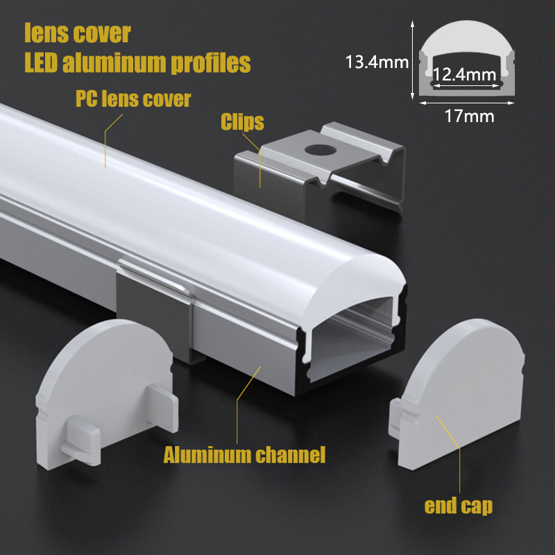 Tira de luces Led de perfil de aluminio negro/plateado, difusor de 2835 5050 canales, iluminación de línea de pared interior, barra de luz magnética para armario de cocina