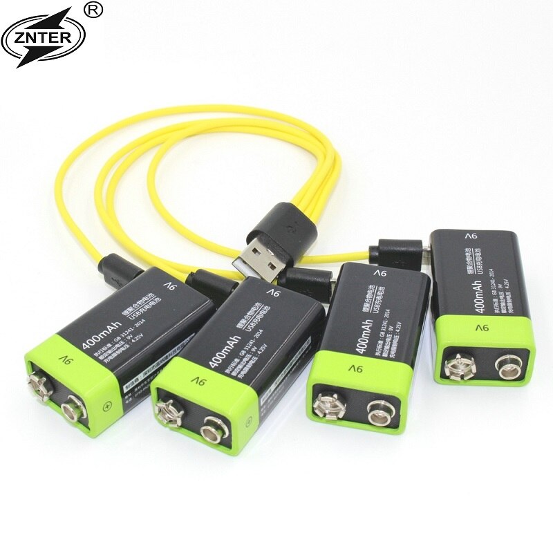 ZNTER S19 9 V 400 mAh USB Oplaadbare 9 V Lipo Batterij RC Batterij Voor microfoon