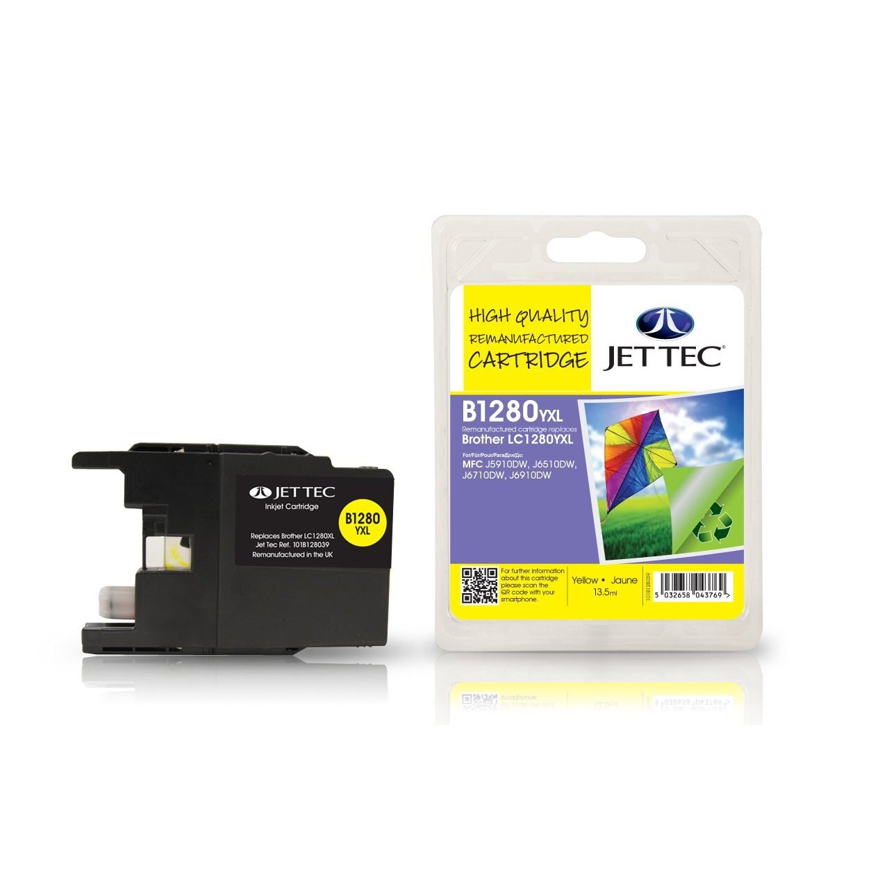 Jet Tec 101B128039 13.5ml Giallo cartuccia d'inchiostro Stampanti a getto d’inchiostro e laser