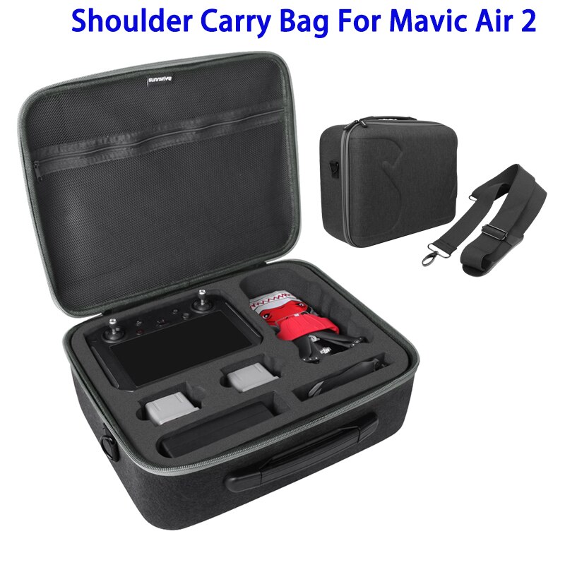 Alta capacidade mavic ar 2 à prova de choque ombro saco armazenamento mochila carry caso para dji mavic ar 2 drone acessórios