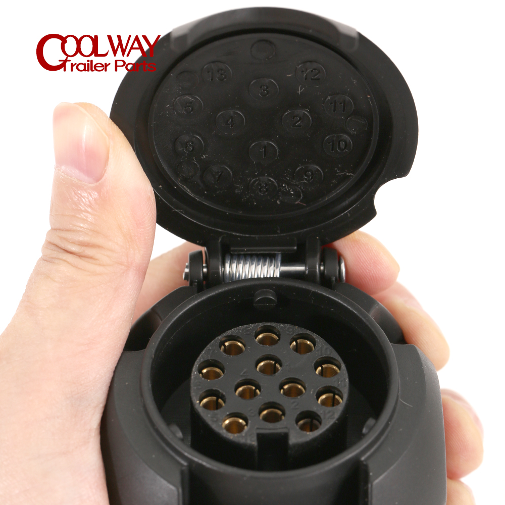 13Pin Female Socket To 7Pin Flat Male Plug Connector Extension Spiral Trailer Cable Adapter RV Camper Caravan Parts Accessories