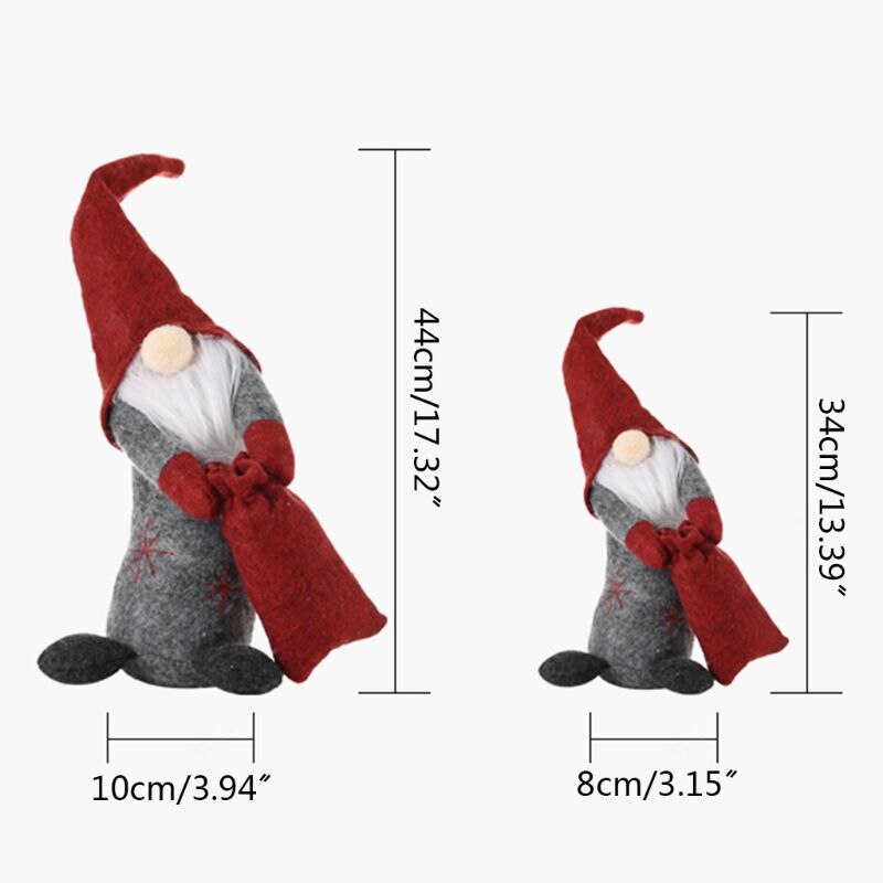 2pcs/set Christmas Faceless Swedish Tomte Gnome Ornaments Handmade Scandinavian Home Decoration