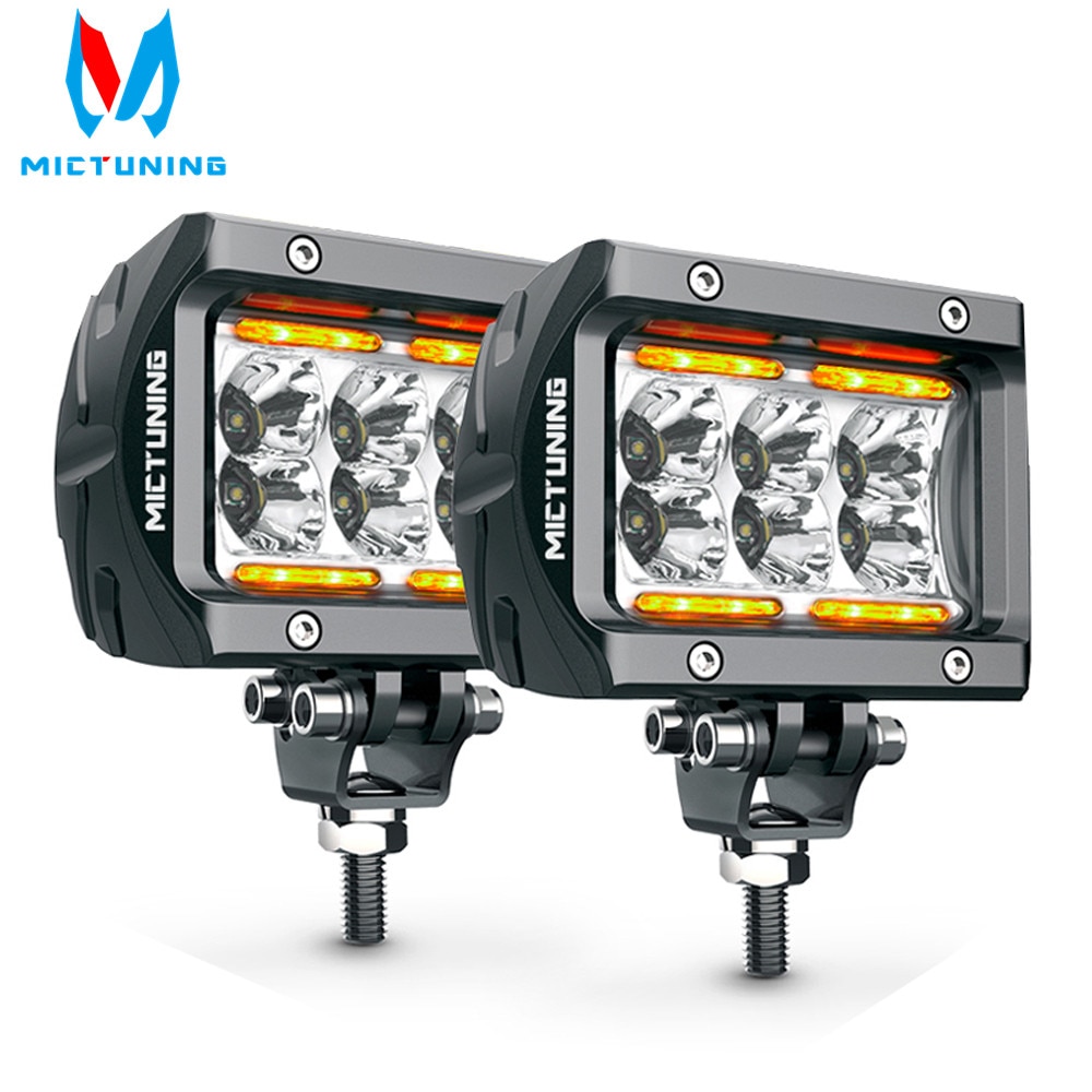 MICTUNING K1 RGBW LED Pods Light Atmosphere Light 4 Inch 18W Off Road Combo Driving Light With APP Control Box For Truck ATV UTV