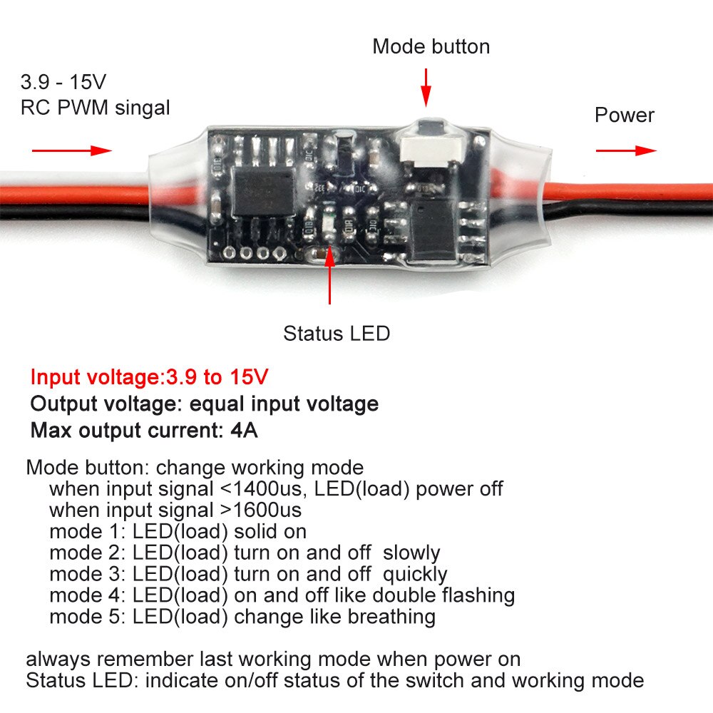 Multi-mode rc fjärrkontroll elektronisk aux kanal på/av-brytare bil led pwm styrd switch mottagare kontrollmodul