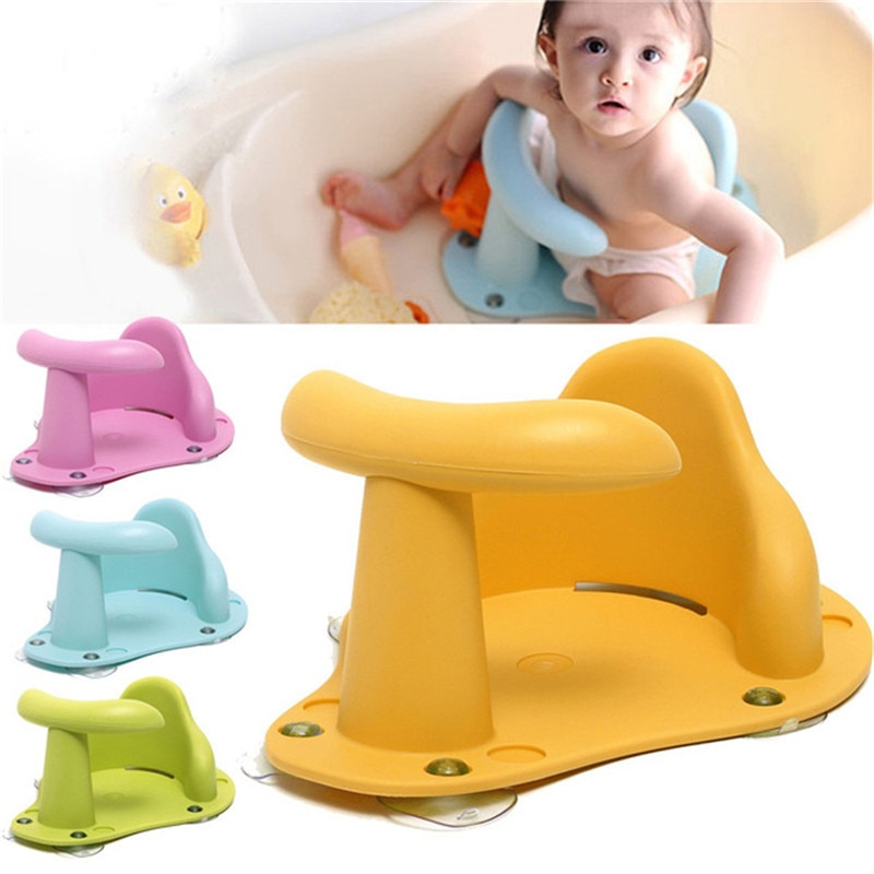 Asiento de bañera para bebé, almohadilla para bañera, silla de seguridad antideslizante, cuidado del bebé, asiento de baño, juguetes de lavado, cuatro colores, 37,5 cm