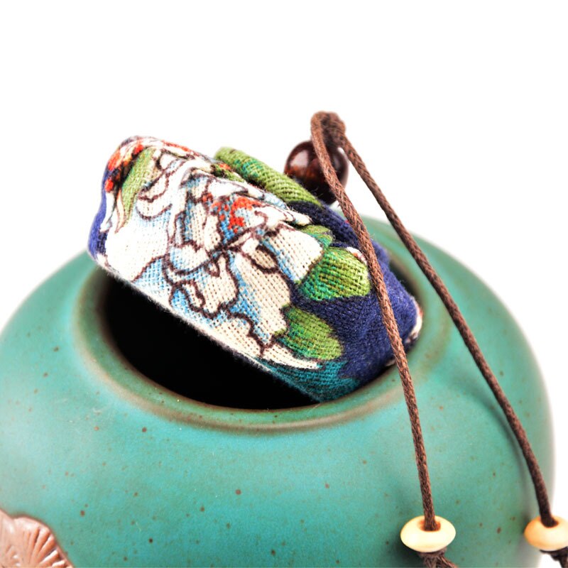 Manuelle Retro Groben Keramik Tee Relief Cypress Keramik Versiegelt S Cha Cang Chu Cha Guan Keramik Glas Tee Lagerung Tee container