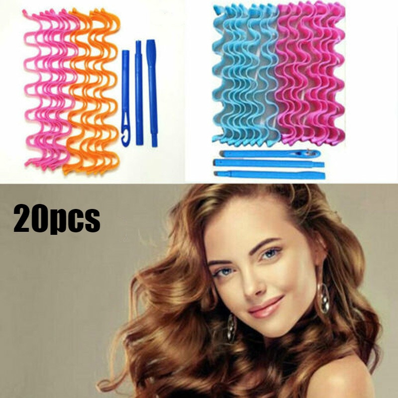 Styler 55cm 20pcs Water Wave Magic Wave Formers Curlers Formers Leverage Spiral Hairdressing Tool
