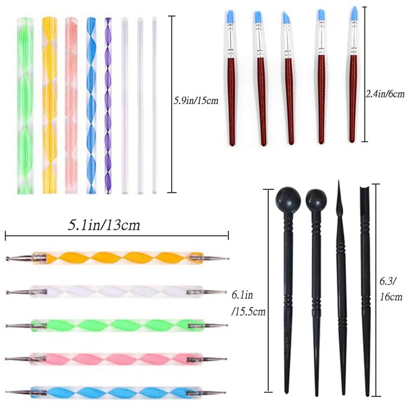 Mandala Dotting Tools Stencil Set Paint Brushes and Tray Supplies Kit for Painting Rocks Coloring Art Drawing 30Pcs