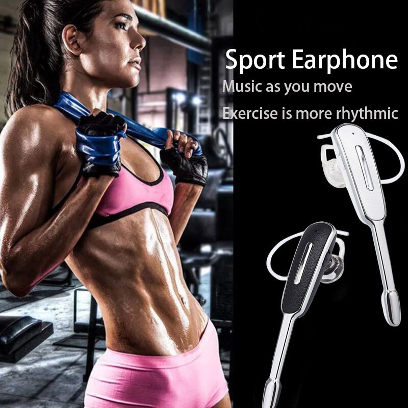 Draadloze bluetooth-oortelefoon met oorhaak, handsfree zakelijke headset met microfoon, sport bluetooth-oortelefoons voor samsung ios-mobiele telefoons