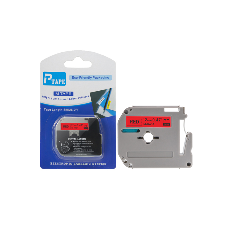 Compatible for Brother 30PCS M-K231 MK-231 Black on White 12mm*8M Label Tapes for Brother p touch Printers PT-80 PT-70 PT-60: Black-Red