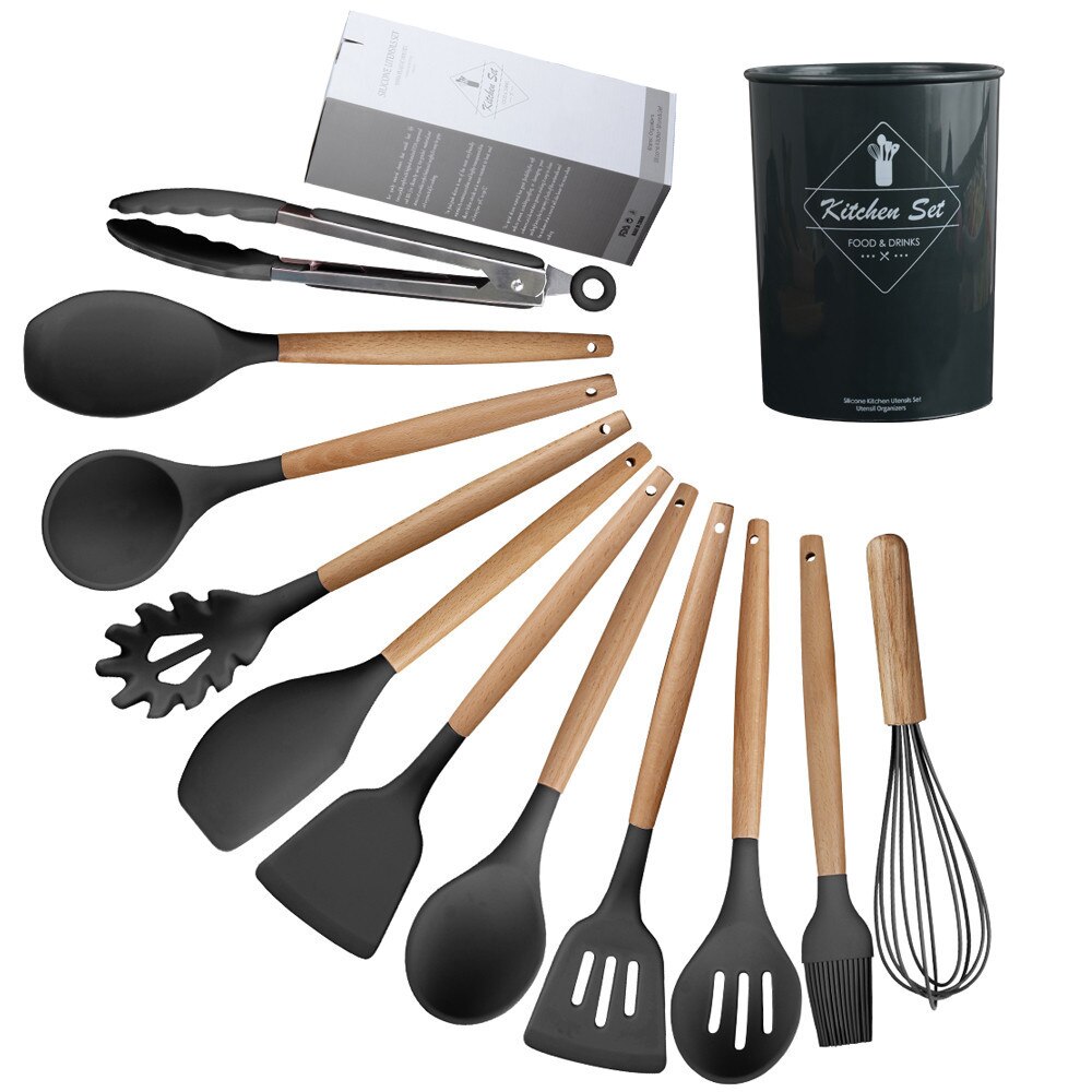 XYj Silicone Cooking Utensil Set Kitchen Utensils Grandado