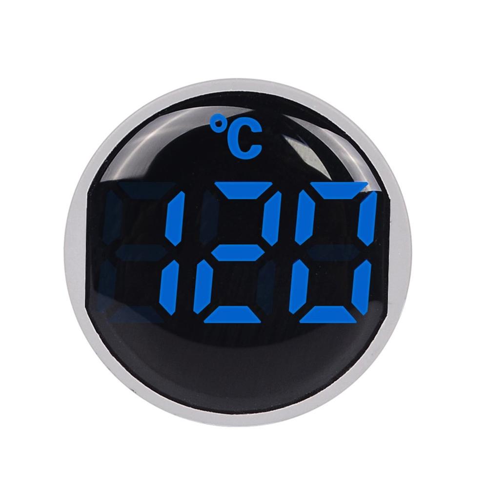 22Mm Ronde Kleine Mini Led Licht Display Thermometer Digitale Temperatuur Meter Indicator Ac 50-380V 220V -20-120'c