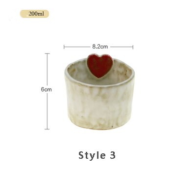 Lovely Ceramic Coffee Cup Retro Style 200ml Small Volume Original Mug: Style 3