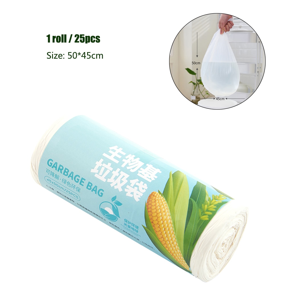 25 Pcs Kitchen Biodegradable Trash Bags Recycling Garbage Bags Kitchen Hotel Compostable Garbage Bag Office Trash Bin Liner Bag