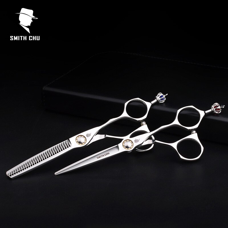 Smith Chu Crown XL156 6 Inch 440C Stainless Salon Barbers Thinning Scissors Hairdress Scissors Sets