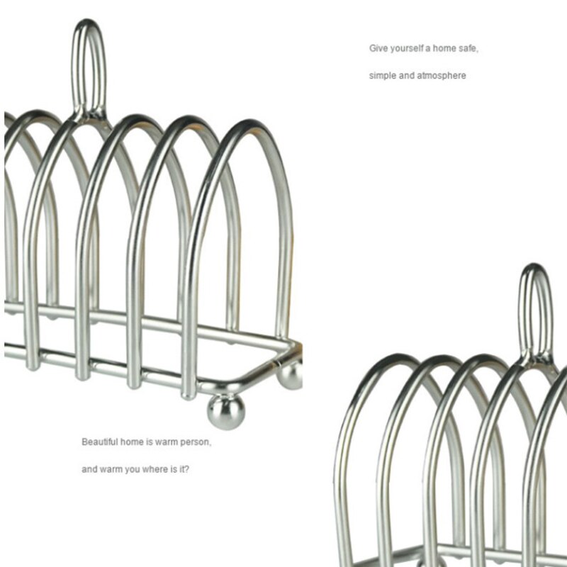 Toast Bread Rack Holder 6 Slice Holes Stainless Steel Food Show Tool Toast Rack Display Kitchen Breakfast Storage Crisper House