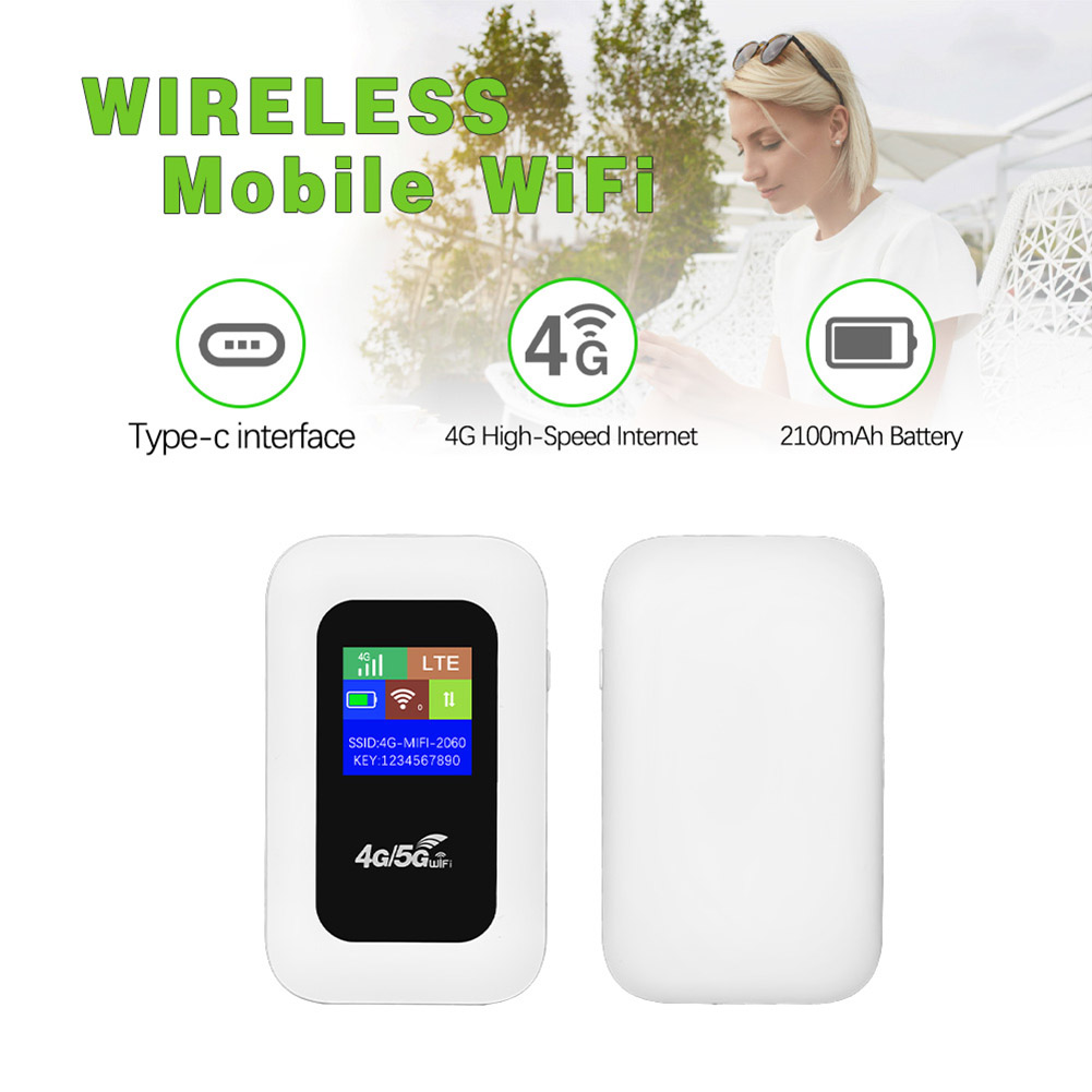 Router WiFi Mobilny 4G 150Mbps Router Bezprzewodowy 4G LTE Mini Hotspot Zewnętrzny 2100mAh Kieszonkowy Modem WiFi do Domu Biura