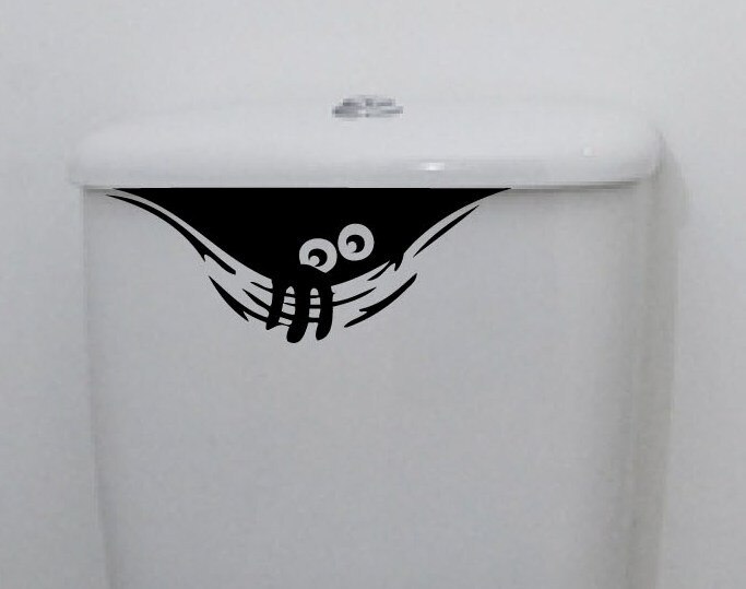 Cartoon 3D waterdichte auto muurstickers grappige wc stickers WC voor woonkamer badkamer slaapkamer vinyl pvc wanddecoratie: Default Title