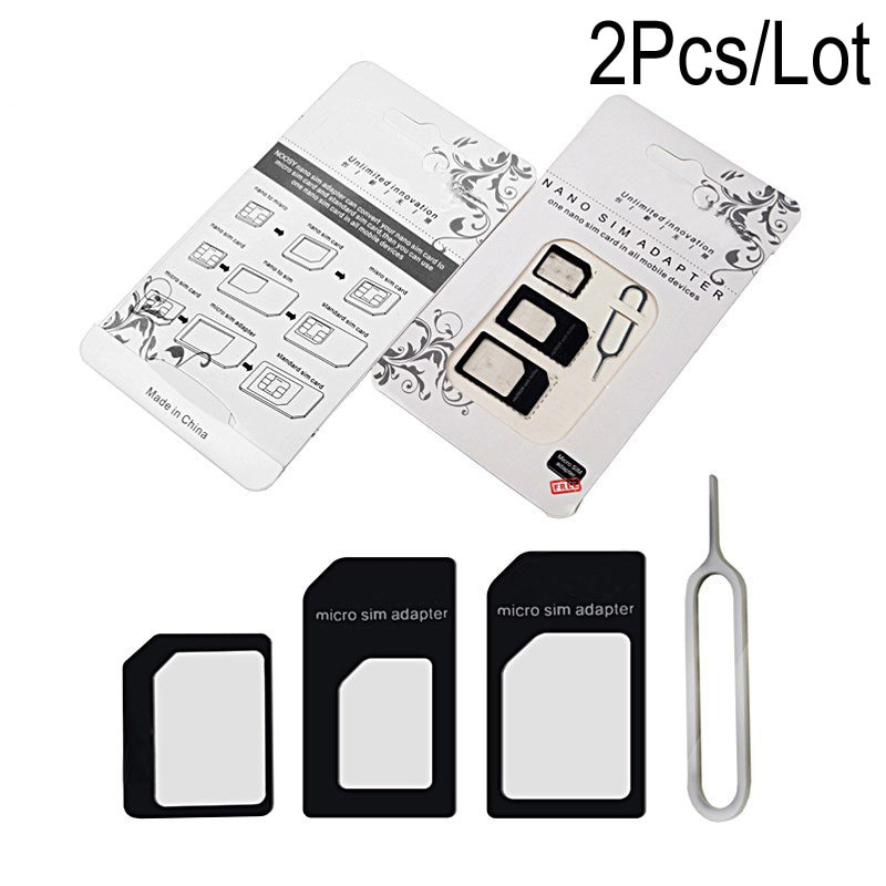 Kit de adaptador de tarjeta Micro Nano SIM, conector para iPhone 6, 7 plus, 5S, Huawei P8 lite, P9, Xiaomi Redmi Note 4 Pro, 3S, 3, Mi5, soporte para sims