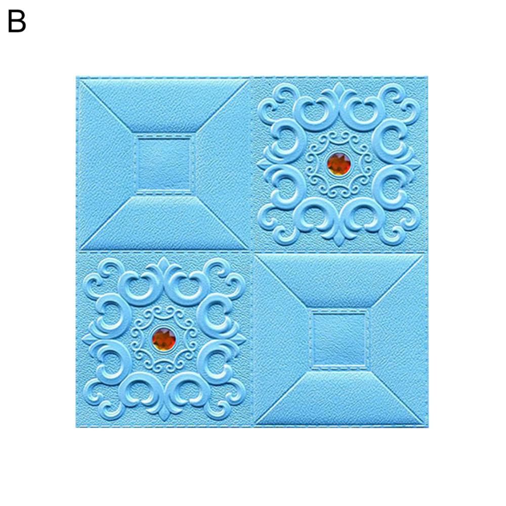 Self-adhesive 3D Embossed Wall Sticker Celling Panel Decal Living Room Bedroom Background Wallpaper Home Wall Decoration: B