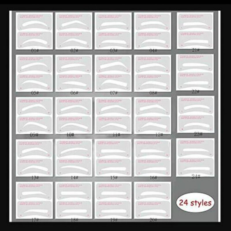 12/24 Pairs Wenkbrauw Stencil Stickers Wenkbrauw Tekening Sjabloon Diy Makeup Tools SANA889