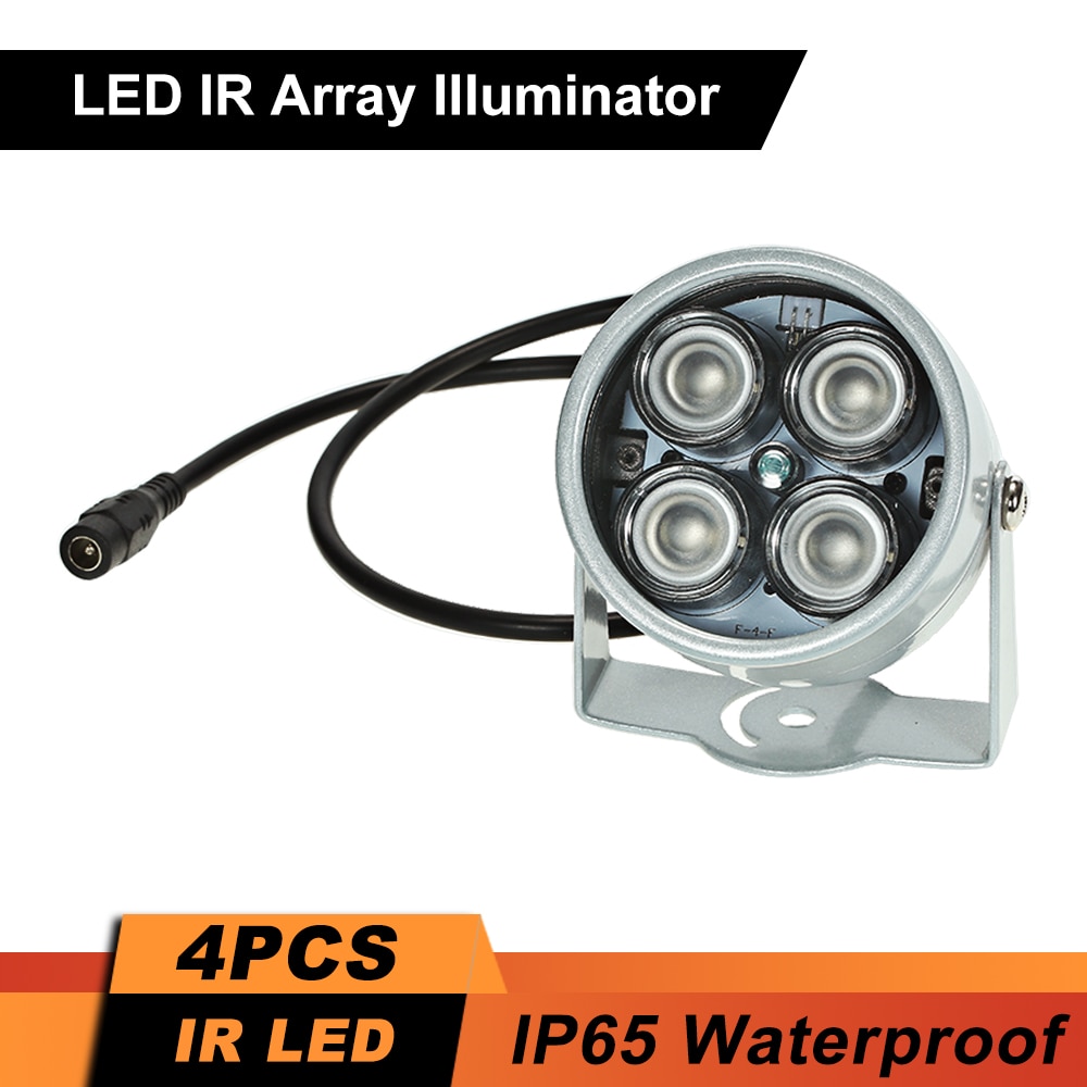 4pcs High Power LED IR Array Illuminator IR Lamp for CCTV Security Camera, Silver