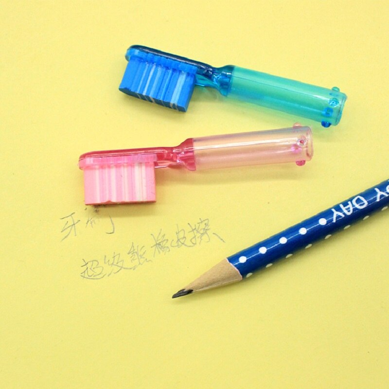 3 Pcs/Pack dent en forme de gomme en caoutchouc papeterie enfant mignon élèves brosse à dents Style crayon gommes pour l'école