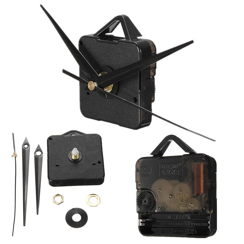 1pcs Black Hands DIY Quartz Black Wall Clock Movement Mechanism Repair Parts Silent