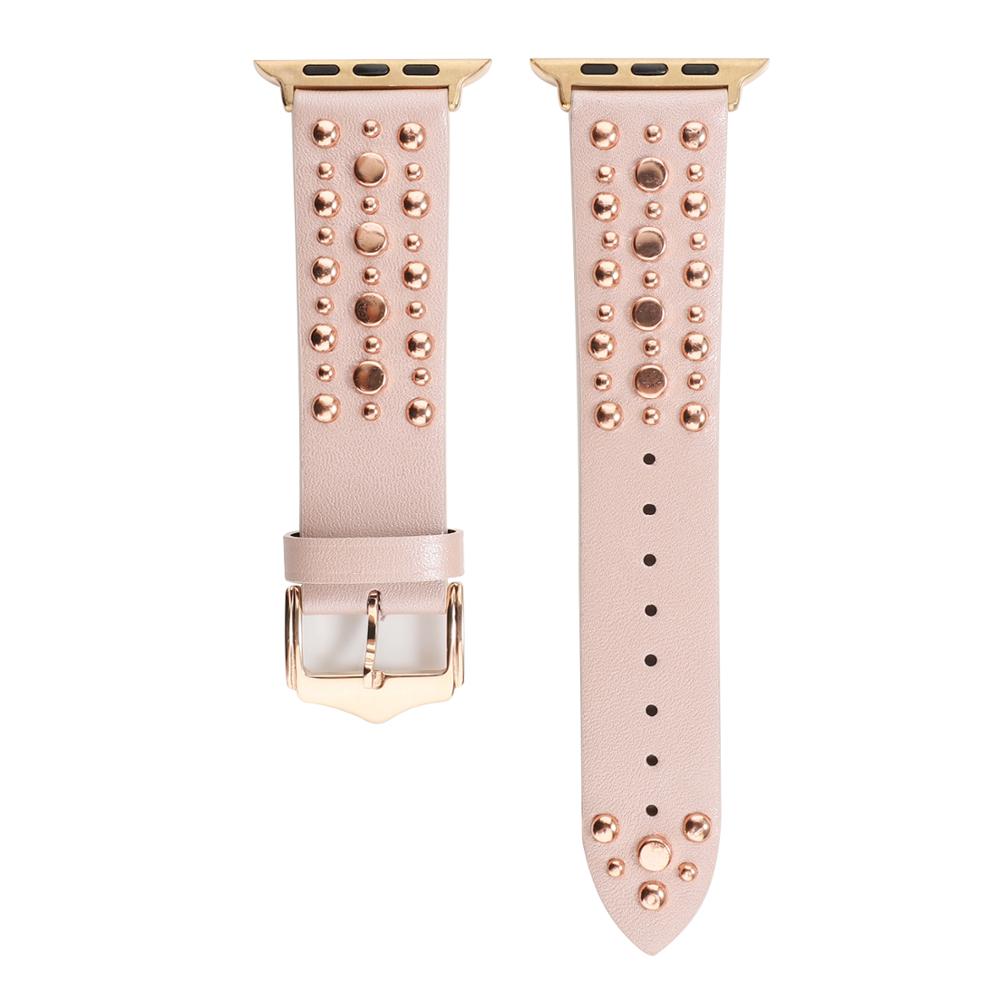 Nagler bånd for apple watch serie 6/5/4/3 se sport loop stropp correa iwatch 38mm 40mm armbånd apple watch 44/42mm skinnbelte: Rosa rosa gull / 38mm 40mm