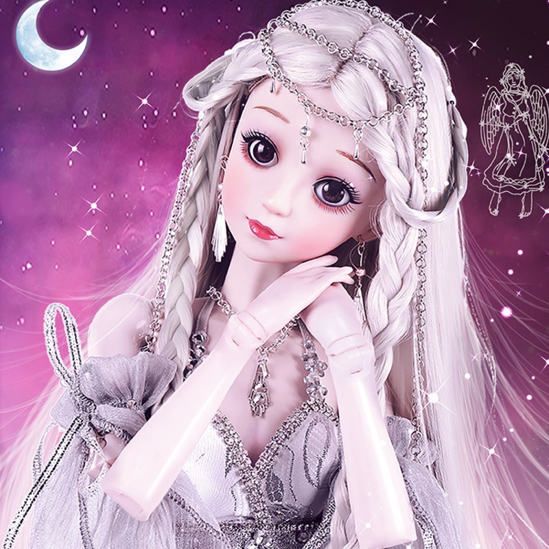 Moda lalka 60cm moda dziewczyna lalki duże oryginalne ręcznie 1/3 lalka pełny zestaw 18 łączona lalka dziewczyny zabawki dla dzieci dzieci prezent: czarny / bez pudełka