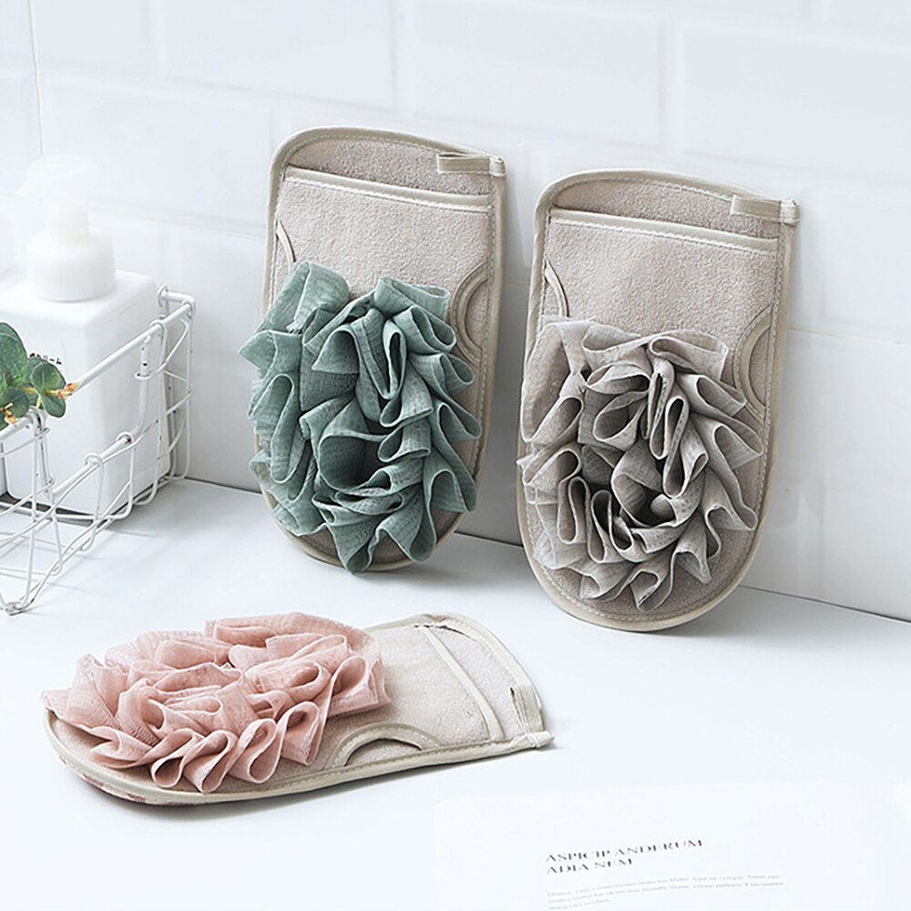 1pc genanvendelige badehandsker til husholdningsbrug dobbeltsidet badeudstyr voksen mesh svamp kedelig poleret gnide håndklæde badeværelsesværktøj