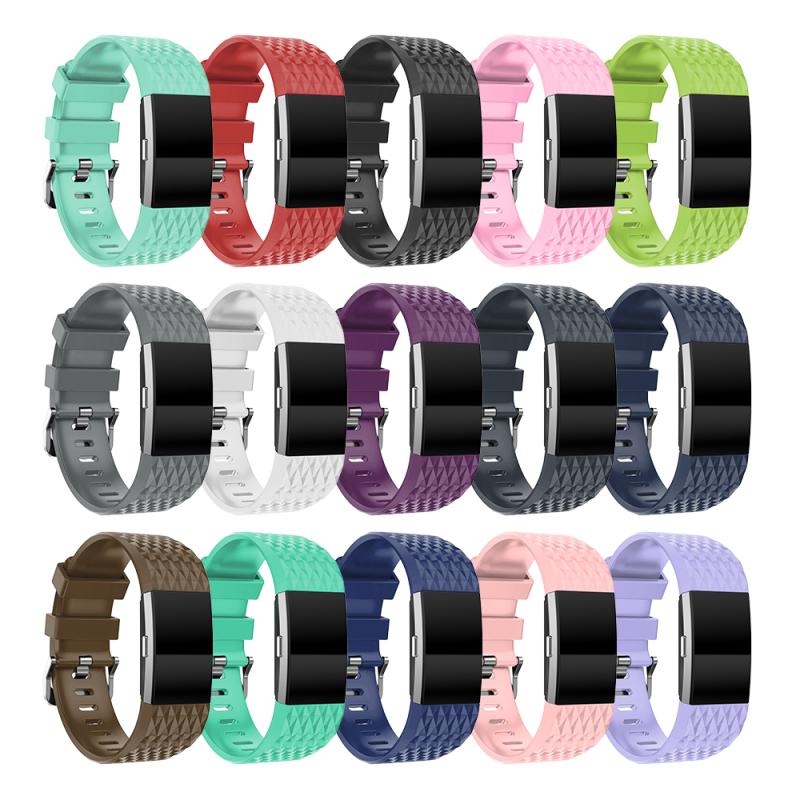 Youth 3D Texture Silicone Strap for Fitbit Charge 2 Smart Watch Strap Buckle Watchband Wrist Band Bracelet Clock Accessorie TSFH
