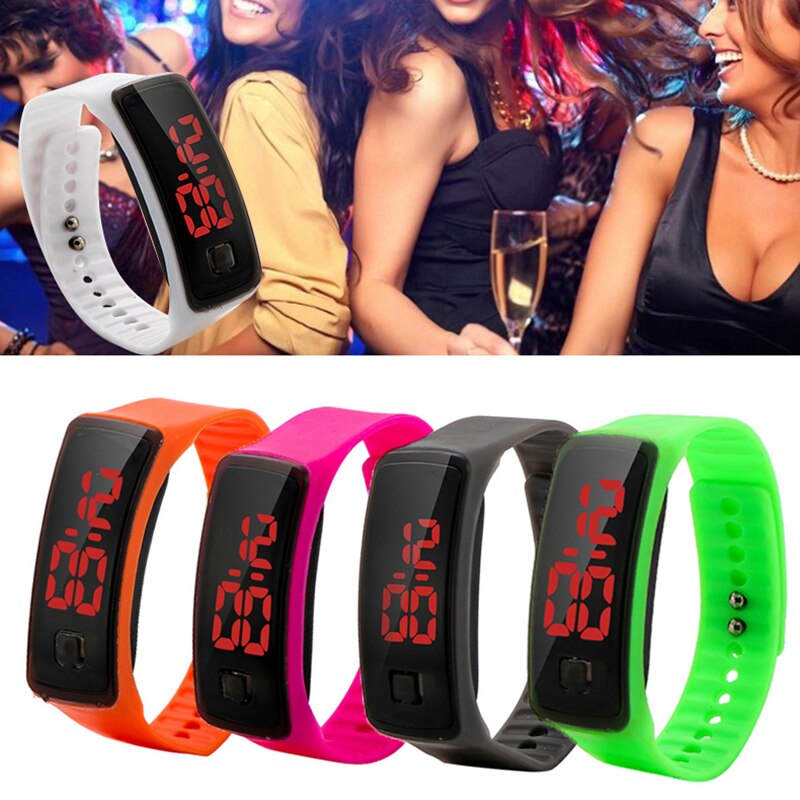 Watches LED Digital Watch LED Touching Screen with Silicone Strap Luminous Casual Clock Watch Wrist Unisex Wristwatch H-best