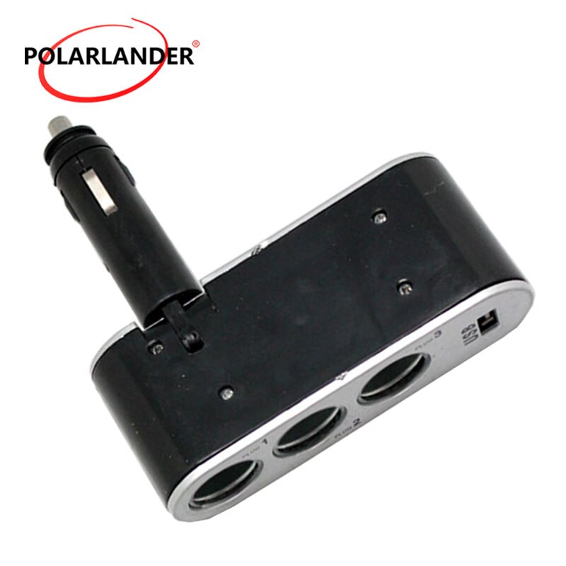 3 -poorts manier 12v voor universele usb-autolader met stroomindicator, stekker, splitter, oplader, auto-stopcontactadapter