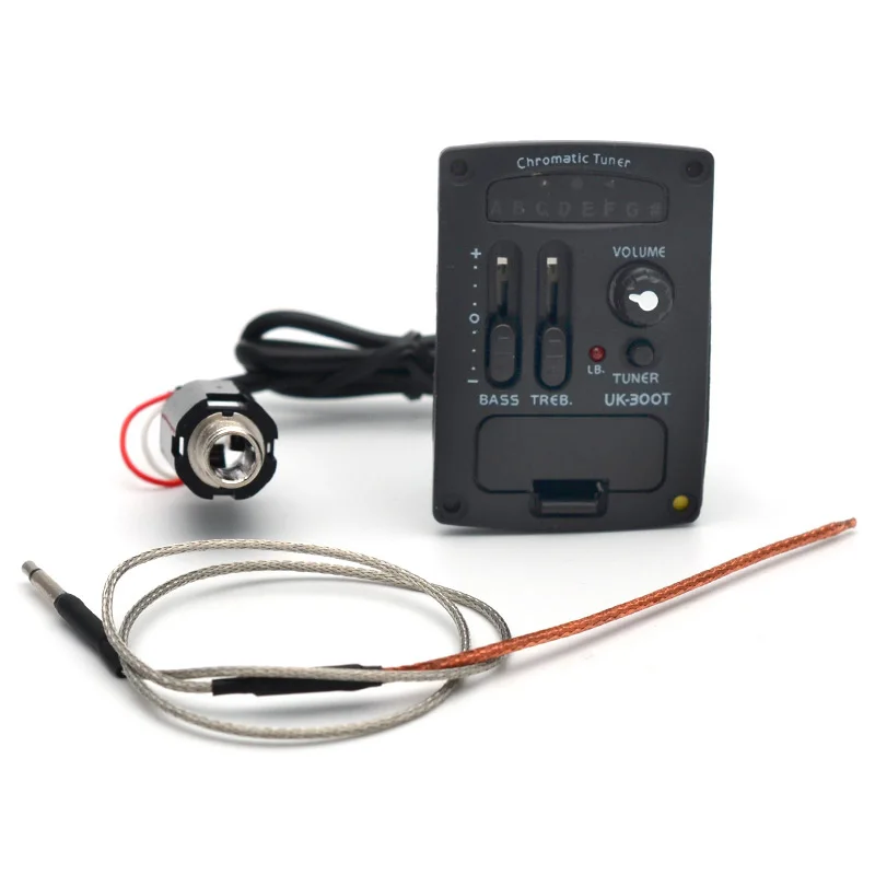 UK-300T Ukulele Piezo Gitaar Pickup Voorversterker 2-Band Eq Equalizer Tuner Systeem Uk Pickup