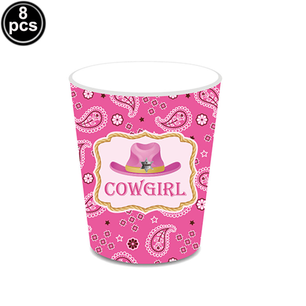 Decoraciones de de cumpleaños con temática de vaquero occidental, vajilla desechable de vaquera rosa, Banner de , suministros de revelados de género: Verde oliva