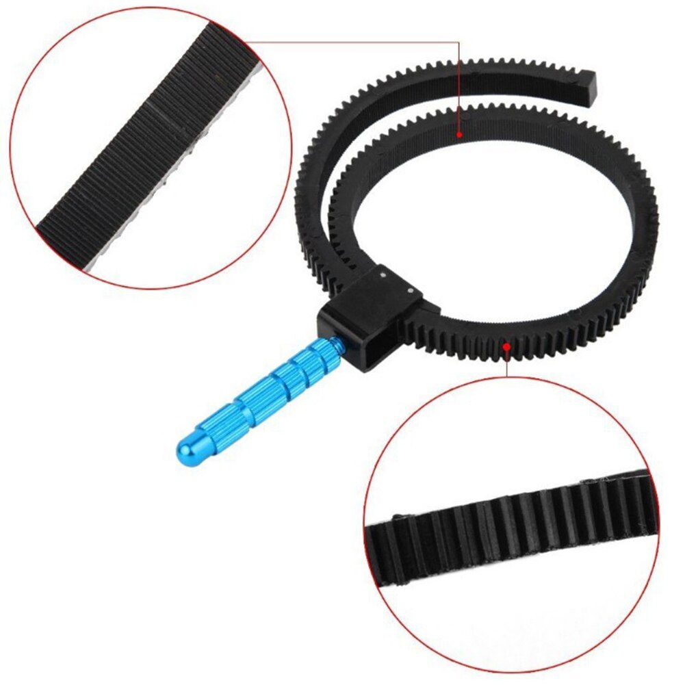 For SLR DSLR Camera Accessories Adjustable Rubber Follow Focus Gear Ring Belt with Aluminum Alloy Grip for DSLR Camcorder Camera
