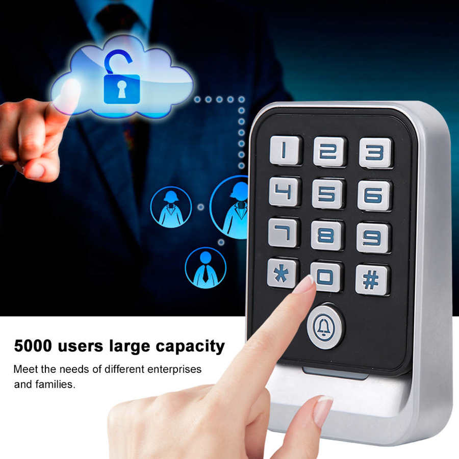 13.56MHz RFID Access Controller Password Card Reader Unlock Wiegand26/34 IP67 Waterproof Backlit Keyboard Access Controller