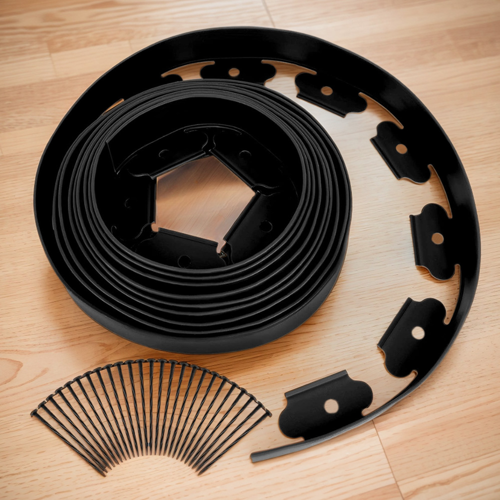 10M Flexible Lawn Edging Kit with 30Pcs Stakes Plastic Edging Border No Dig Garden Border Edging for Garden Flower Beds and Lawn