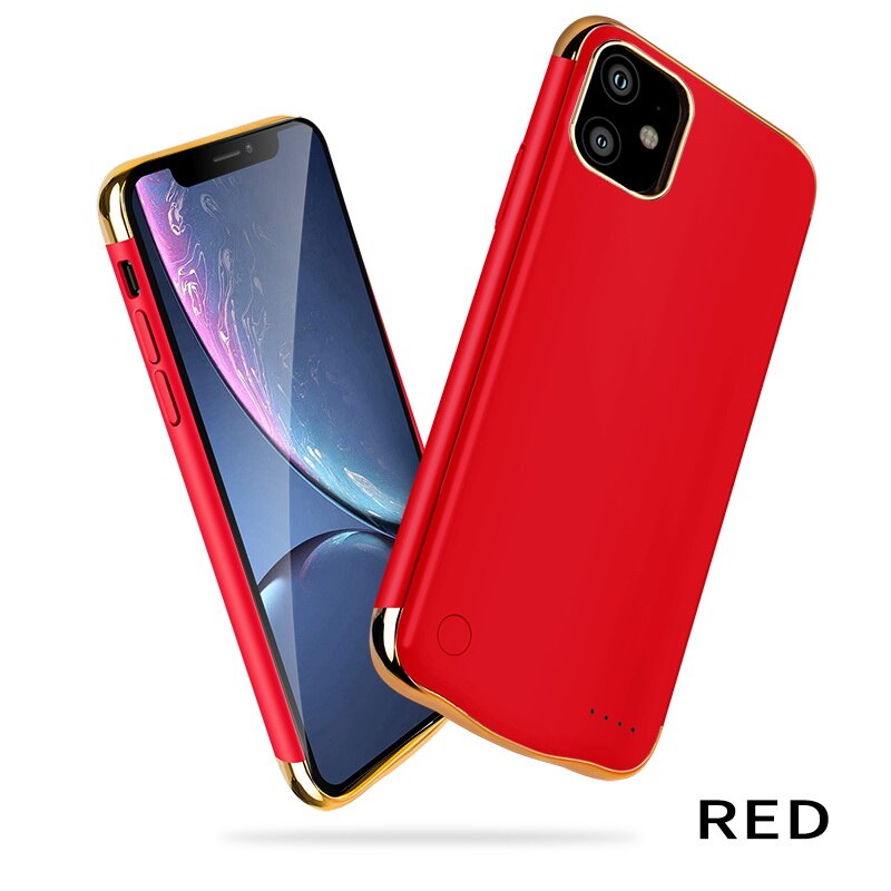Araceli 6000 Mah For iphone 12 Pro Battery Case For iphone 12 Battery Case 6.1 Inch Ultra Thin Charger Cover Power Bank: Red