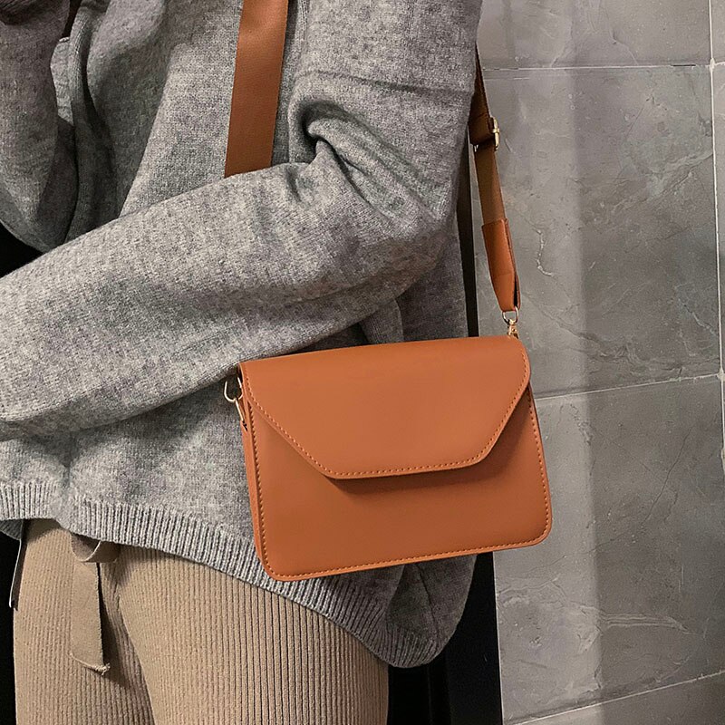 Atli Effen Kleur Pu Lederen Crossbody Tassen Voor Vrouwen Eenvoudige Mode Schoudertas Dame Luxe Kleine Handtassen