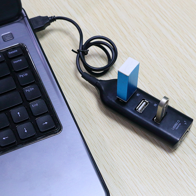 Hochgeschwindigkeits-USB-Hub, 4-Hafen-USB 2.0 mit Kabel, Mini-USB-Splitter-Hub, verwenden Sie Netzteil mit mehreren Steckdosen für PC, Laptop, Notizbuch