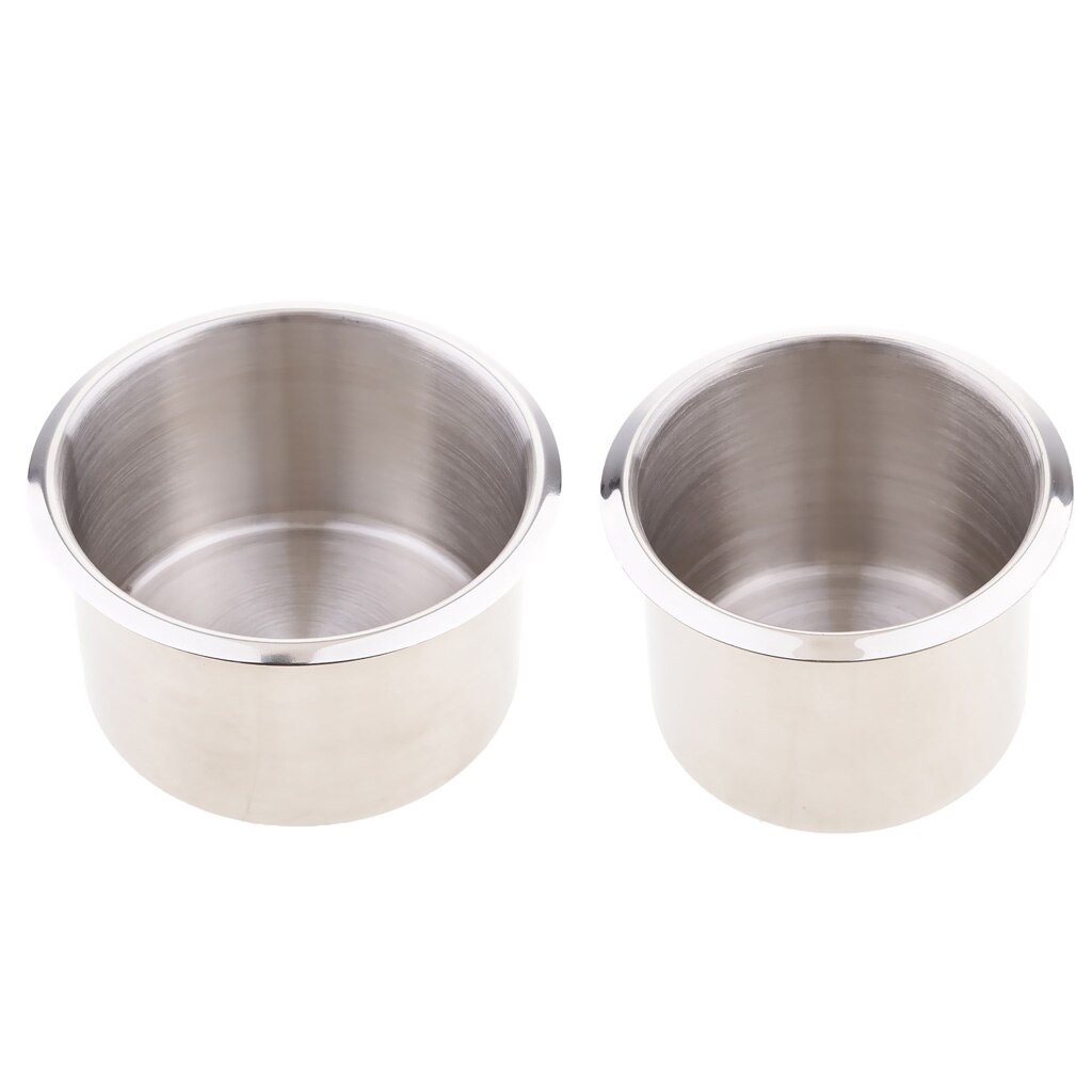 2pcs Stainless Steel Recessed Cup Drink Holder For Marine Boat RV Camper 68x55mm/90x55mm