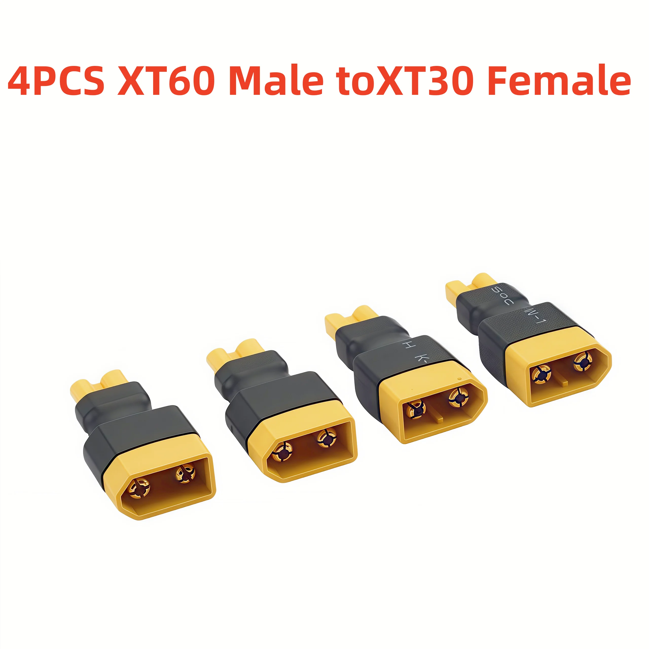 4 Uds macho/hembra XT60 a XT30 enchufe hembra macho adaptador convertidor conector: Rojo