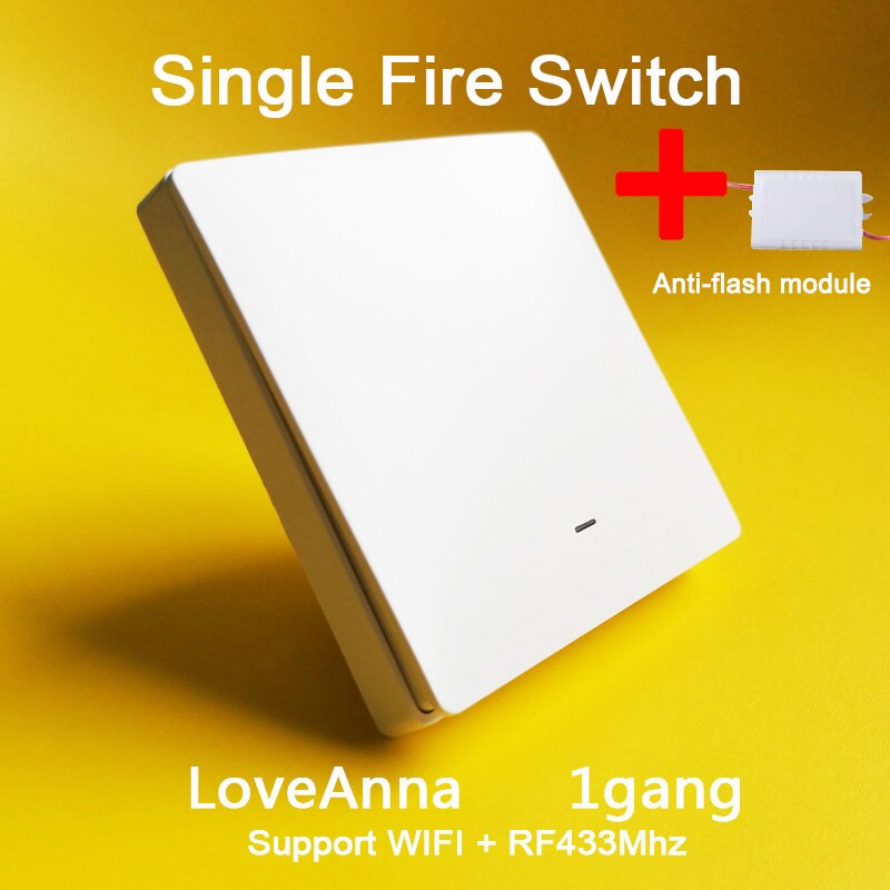 eWelink UK 1/2/3 Gang RF433mhz Wifi Smart Single Fire Wire Wall Light Switch Remote Control No Neutral Line Switch App Control: 1gang
