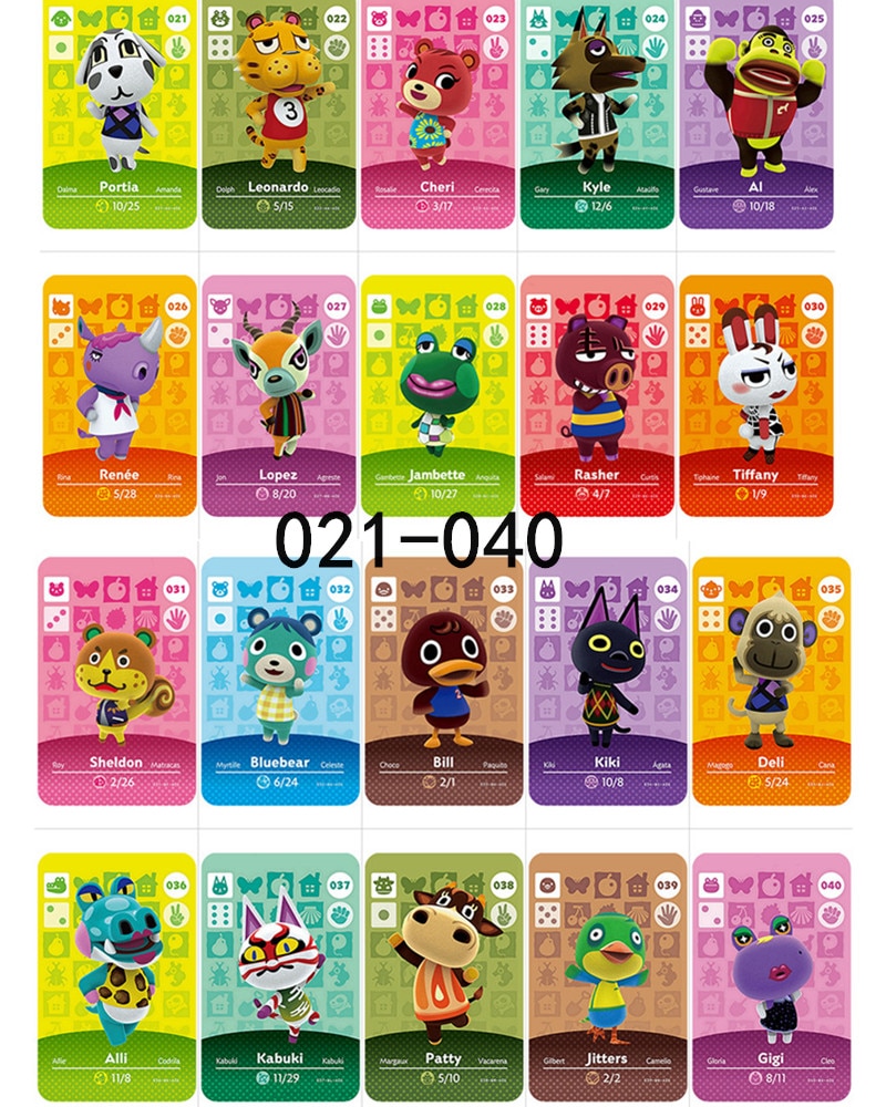 021-040 Serie 1 Animal Crossing Kaart Amiibo Kaart Werken Voor Ns Games