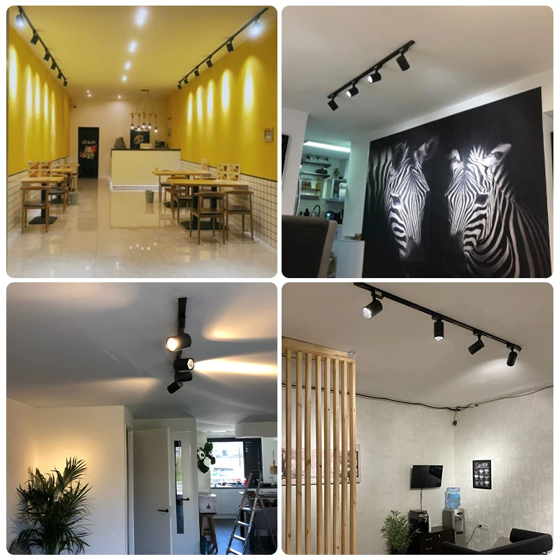 Led-railverlichtingsset, 110v rails, 3 kleuren, veranderbare plafond- en wandlampen, railspots, led-spots voor kledingwinkels